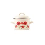 Metalac Hluboký smaltovaný hrnec s poklicí, mák, 24 cm, 6 l