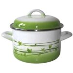 Metalac Hluboký smaltovaný hrnec Standard s poklicí, tráva, 24 cm, 6,75 l