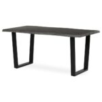 Jídelní stůl ZANYORAR 160×90, dekor šedý dub, černý kov