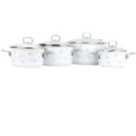 BELIS Sada smaltovaného nádobí Premium bílý 4-dílná