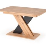 Rozkládací jídelní stůl VALDEMAR, dub wotan/černý