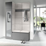 Předsíňová stěna AMI 22 – se zrcadlem Krémová Grafit