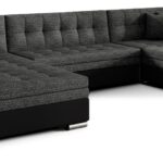 Sedačka BISTAR 11 ve tvaru U, černá látka/černá ekokůže