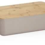 Kela Chlebník Apart plast / dřevo světle šedý