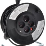 Solight Prodlužovací přívod na bubnu, 4 zásuvky, černý, 25m