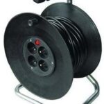 Solight Prodlužovací přívod na bubnu, 4 zásuvky, černý, 50m