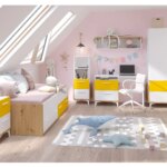 Dětský pokoj LEPON 1, dub artisan/bílá/žlutá