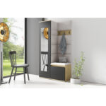 Předsíňová stěna AMI 13 Béžová Dub sonoma Se zrcadlem