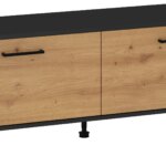 Televizní stolek PRUDHOE 140, černá/dub artisan
