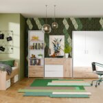 Dětský pokoj DRAMI, bílá/dub artisan