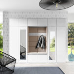 Předsíňová stěna AMI 17 – se zrcadlem Béžová Bílá