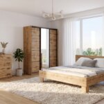 Ložnice NEJBY BARNABA PREMIUM 150K s postelí 180×200 cm s vyšším čelem, dub wotan